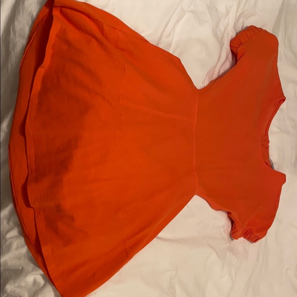 Free People Orange Cut-Out Cotton Dress